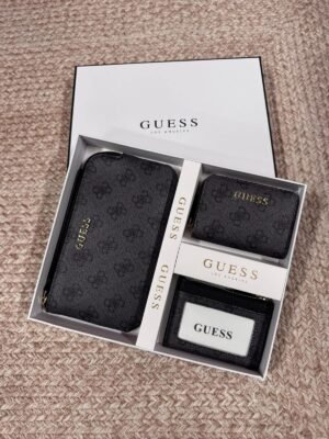 KIT CARTERA GUESS NEGRO