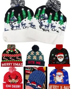 GORRO LED NAVIDAD DOCENA